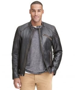 Mens Black Quilted Jacket
