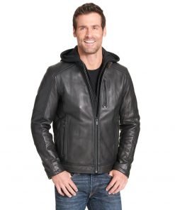 black leather jacket