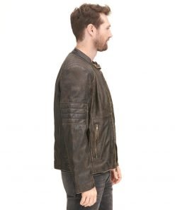 Mens Brown Distressed Jacket