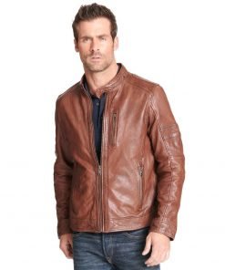 Mens Brown Moto Jacket