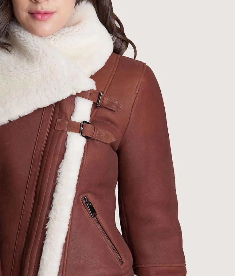 Sheepskin Shearling Jacket | Womens Brown Leather Jackets