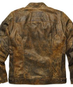 Men Distressed Biker Brown Jacket