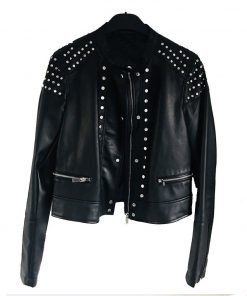 Black Studded Cafe Racer Jacket