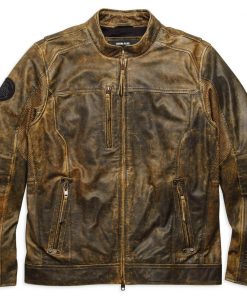 Men Distressed Biker Brown Jacket