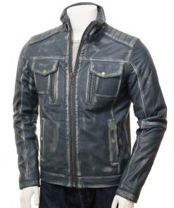 Mens Blue Waxed Jacket