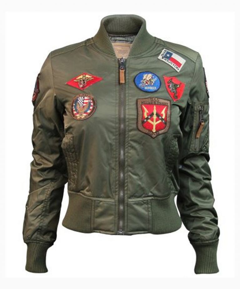 Top Gun Womens MA1 Olive Bomber Jacket