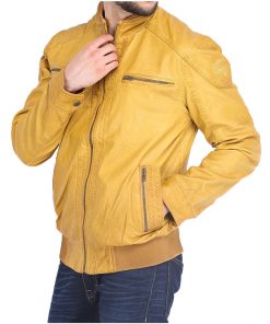Mens Quilted Yellow Jacket