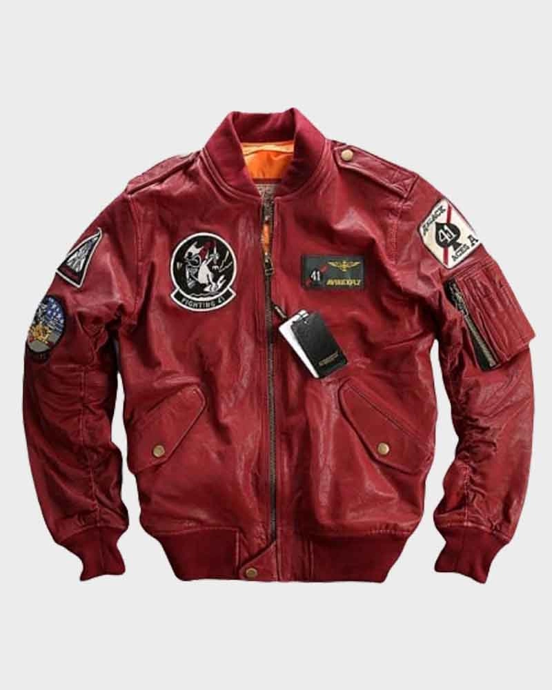 bomber jacket red