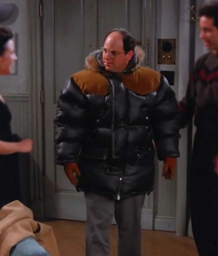 Seinfeld The Jacket  George Costanza Black Puffer Hooded Jacket