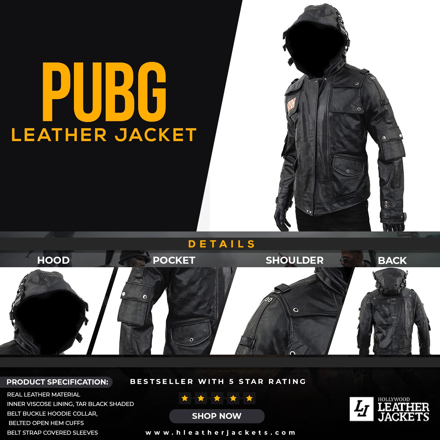 Leather hoodie black pubg фото 16