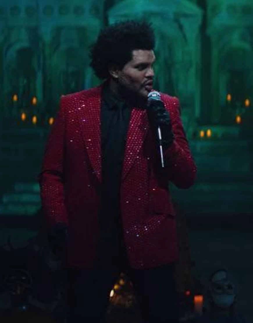 weeknd red jacket