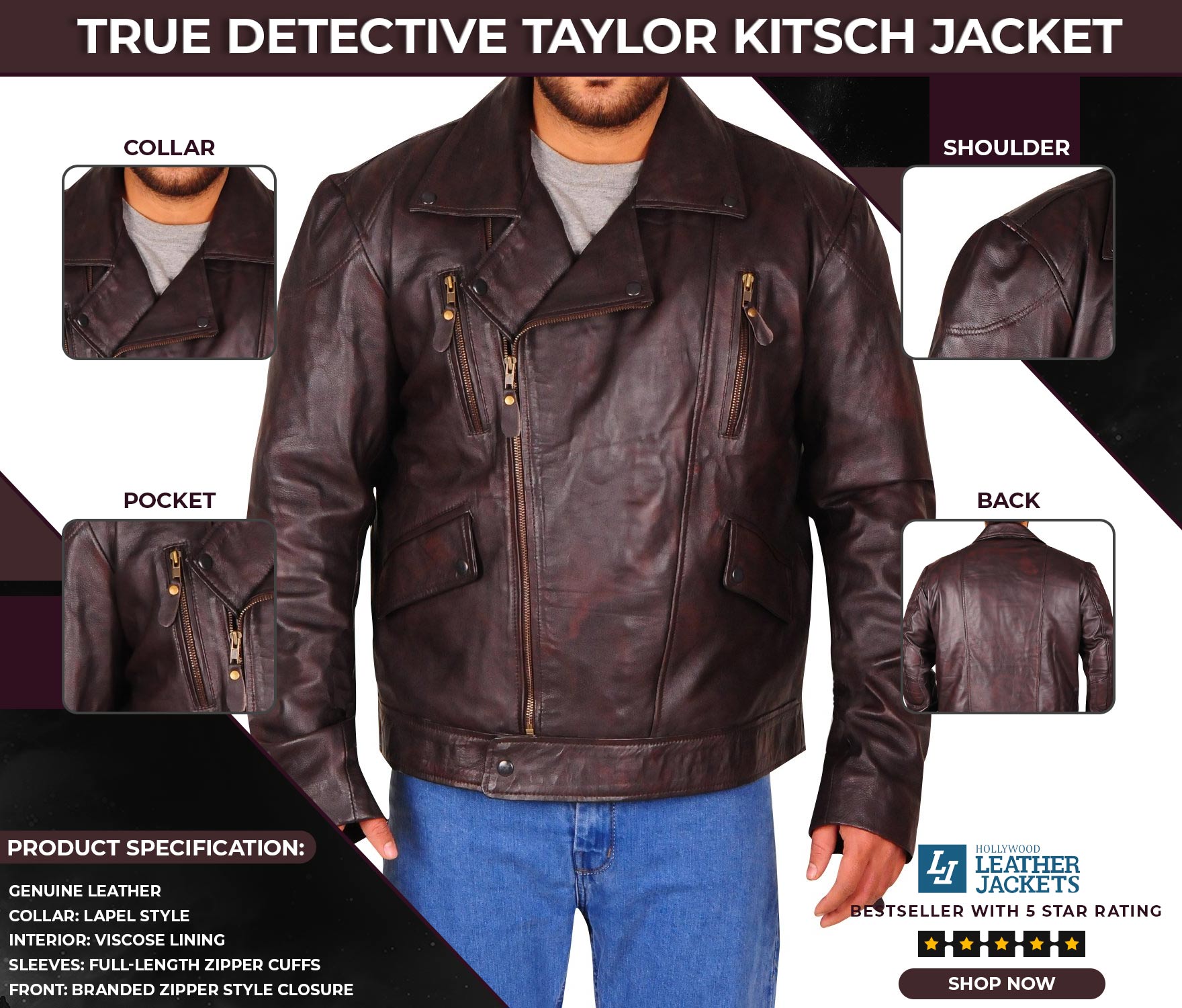 True Detective Season 3 Jacket | Officer Paul Woodrugh Jacket