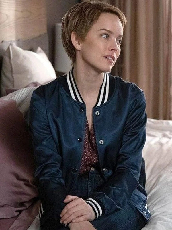 hleatherjackets A Million Little Things Allison Miller Blue Varsity Jacket