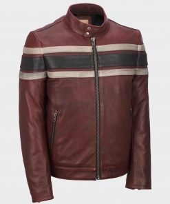 Mens Retro Red Waxed Vintage Jacket