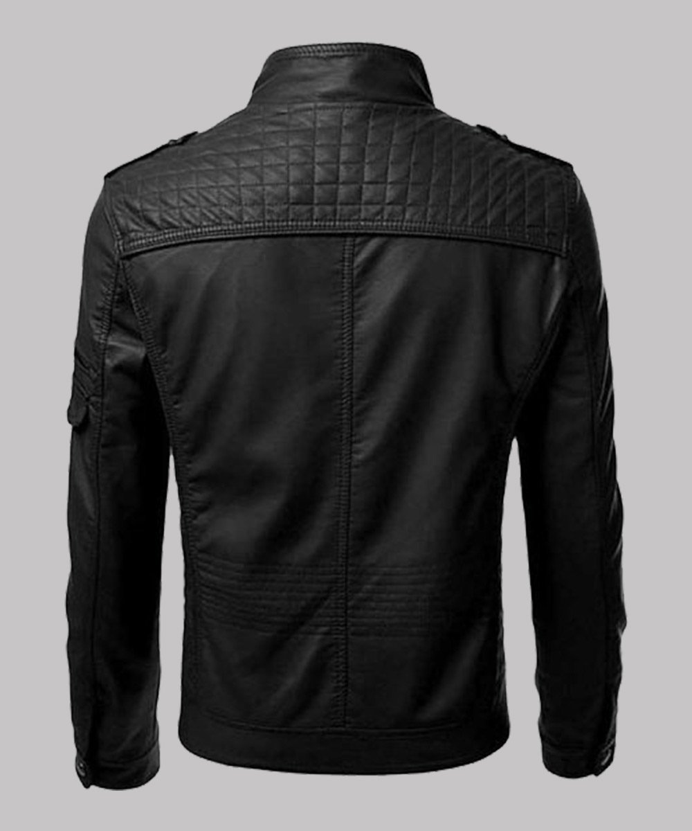 Mens slim fit motorcycle jacket hot sale