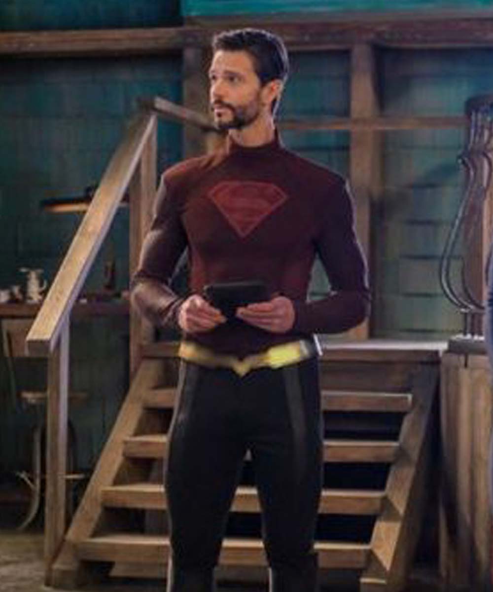 Zor-El TV Series Supergirl S06 Robert Gant Maroon Leather Jacket Robert Gant Supergirl Season 6 Zor-El Maroon Leather Jacket