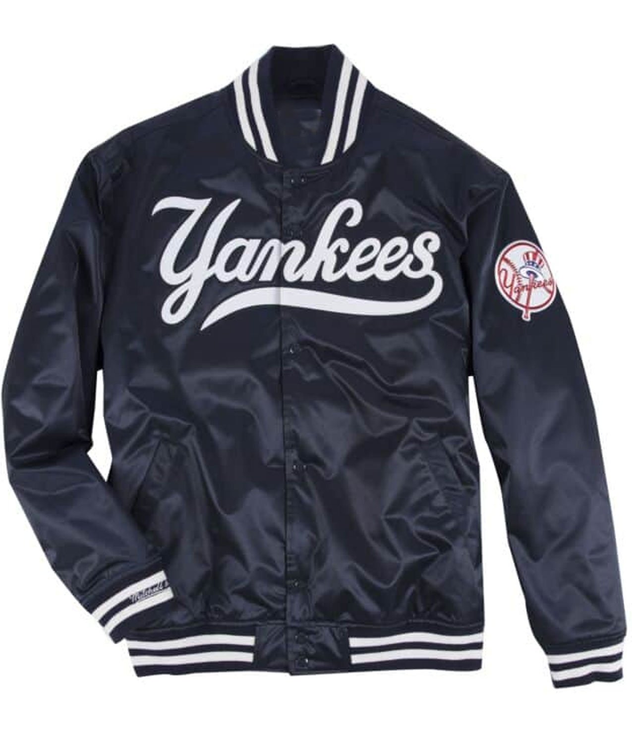 yankees satin bomber jacket