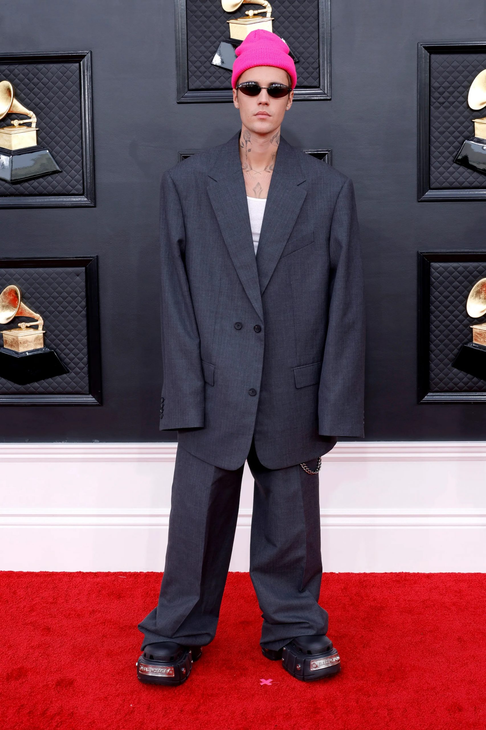 Justin Bieber Grammy 2022 Oversized Suit Hollywood Leather Jackets