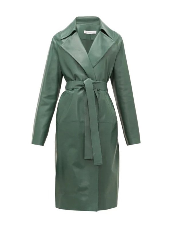 Killing Eve S03 Villanelle Green Leather Trench Coat