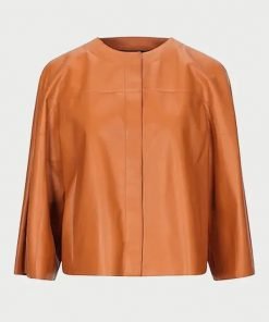 Buy Collarless Leather Jacket For Women