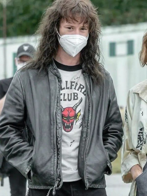 Stranger Things Eddie Munson Leather Biker Jacket