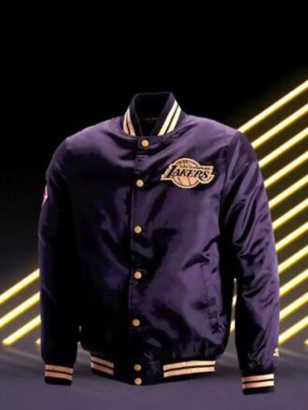 LOS ANGELES LAKERS- STARTER JACKET- SIZE MEDIUM-NBA 75TH BLACK  GOLD(RAKUTEN) NEW