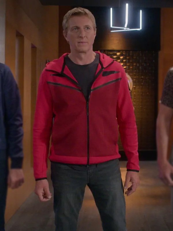 hleatherjackets Cobra Kai Season 5 Johnny Lawrence Red Hoodie