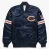 NFL Chicago Bears Blue Satin Bomber Jacket