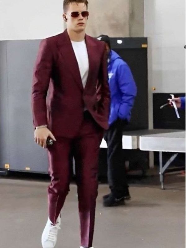 Joe Burrow Maroon Suit Joe Burrow Suit In Press Conference