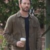 Cole Movie Ghosted 2023 Chris Evan Brown Cotton Jacket