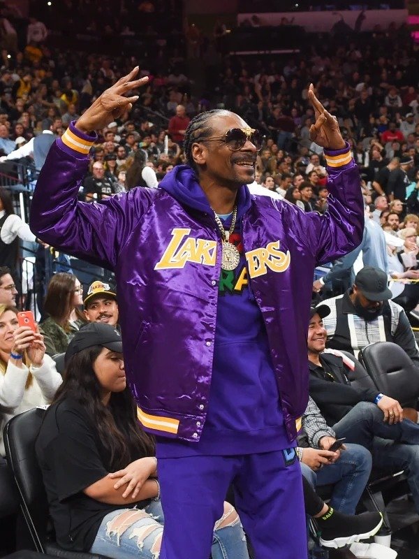 Satin Bomber Los Angeles Lakers Jacket - Jackets Masters