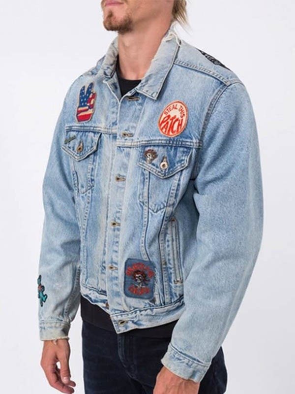 Grateful Dead Rose Denim Jacket With Patches