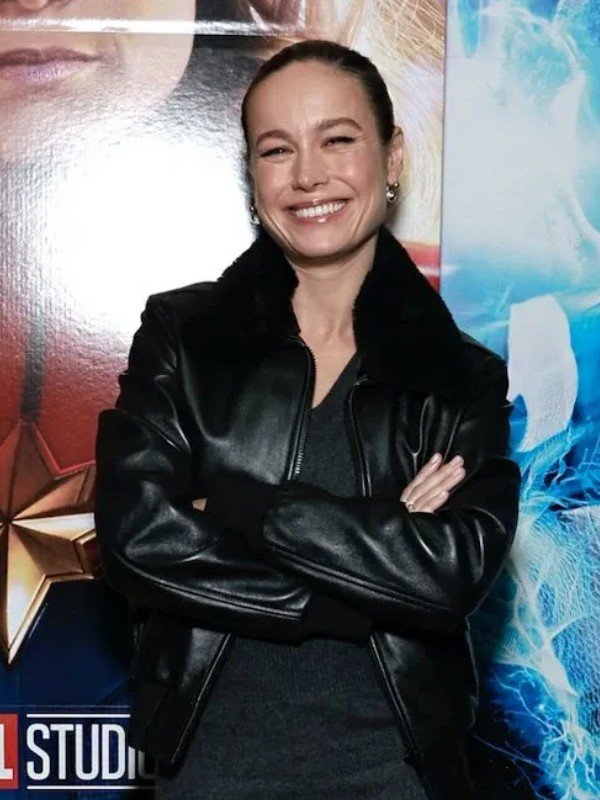 Brie larson leather jacket sales