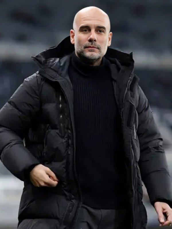 Pep Guardiola Black Puffer Hooded Jacket