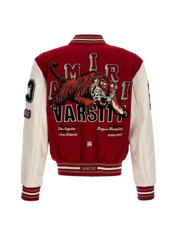 hleatherjackets Amiri Red Varsity Jacket