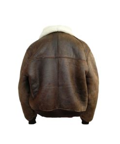 B3 Aviator Pilot Bomber Brown Shearling Leather Jacket