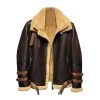 B3 Flight Sheepskin Aviator Fur Leather Coat