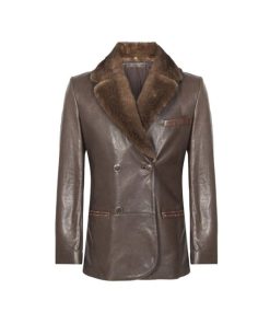 Brown Shearling Leather Coat