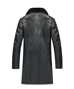 Lambskin Shearling Leather Trench Coat For Men's
