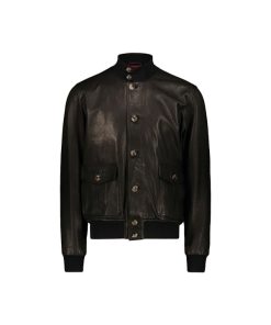Vintage Black A-1 Flight Lambskin Leather Bomber Jacket