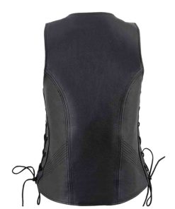 Women’s Leather Vest - Black