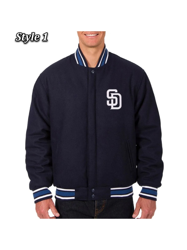 SD Padres Blue Bomber Jacket - Hollywood Leather Jackets