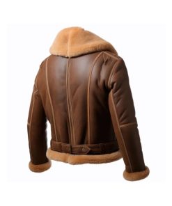 Men’s B3 Lapel Shearling Brown Leather Jacket