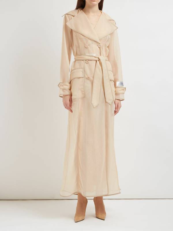 The Morning Show 2025 Celine Dumont Sheer Trench Coat