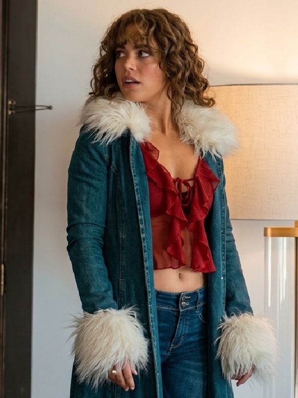 Off Campus S01 Allie Hayes Fur Trim Trench Coat Off Campus S01 Allie Hayes Trim Denim Trench Coat