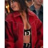 Off Campus S01 Allie Hayes Red Bomber Jacket